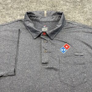 Dominos Gear polo men's XL blue stretch active performance uniform work reflect
